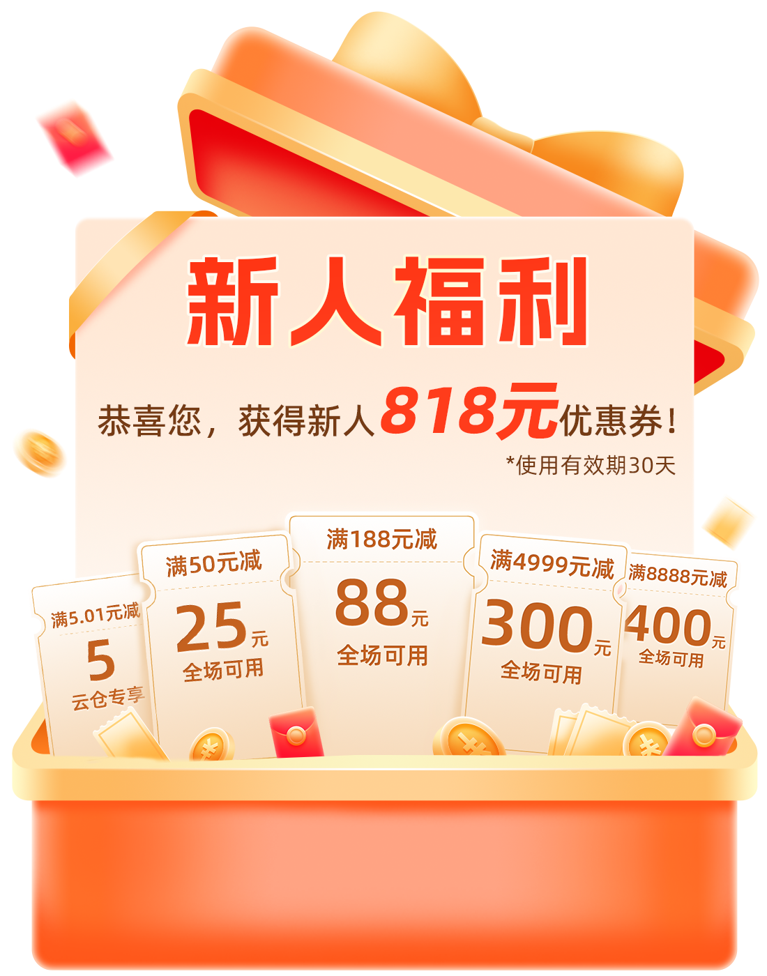 云漢芯城電子元器件采購(gòu)網(wǎng)站新人福利